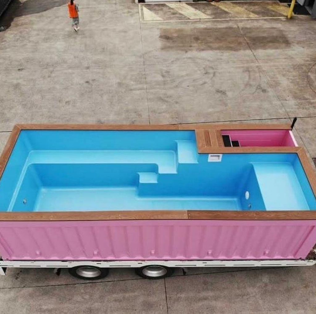 Pink 20ft Container Swimming Pool