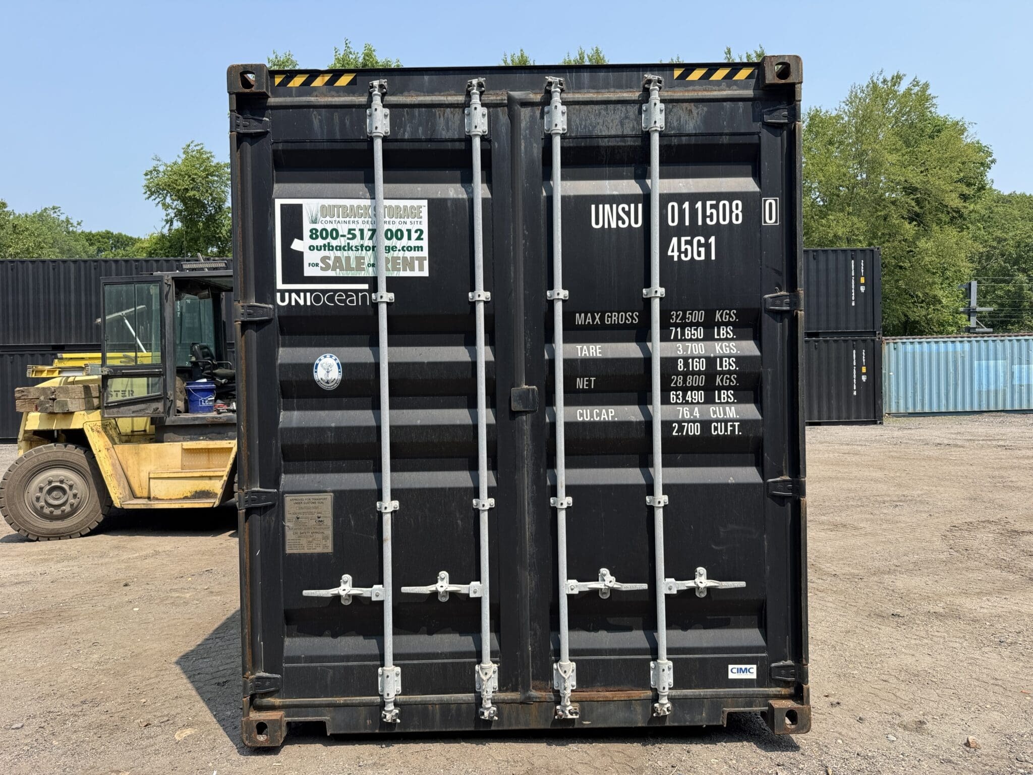20ft Shipping Container – Matte Black Finish