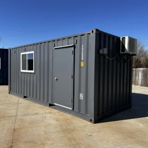20ft 20’ Slate Gray Shiplap 120V Shipping Container Office Mini Split for Sale