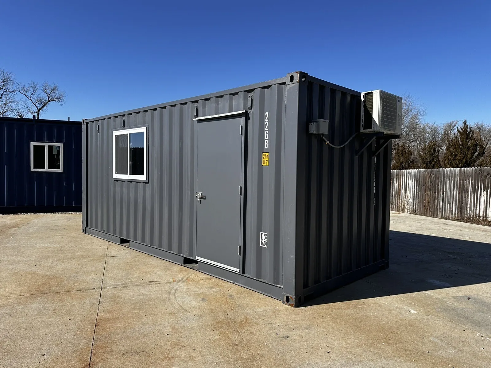 20ft 20’ Slate Gray Shiplap 120V Shipping Container Office Mini Split for Sale
