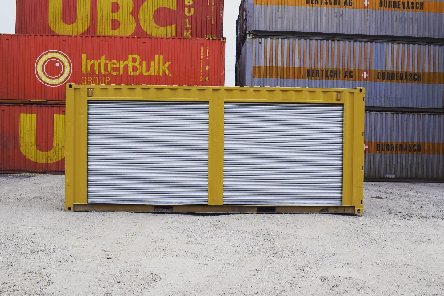 Yellow 20ft Container – Dual Side Roll-Up Doors for Sale - Image 3