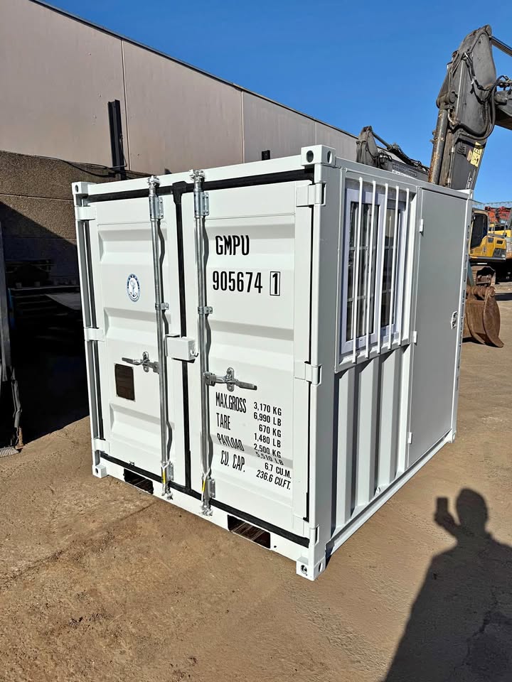 7ft Shipping Container with Window & Side Door