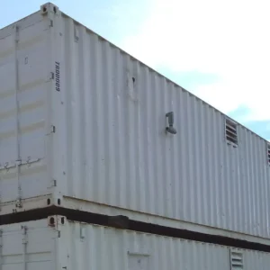 40 ft Container Shop – Climate Controlled Office + Inventory Storage / Racking for Sale
