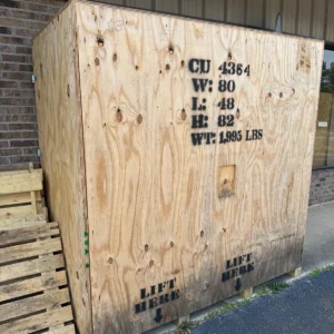 Heavy Duty Wood Shipping Crate – 80″ x 48″ x 82″ for Sale