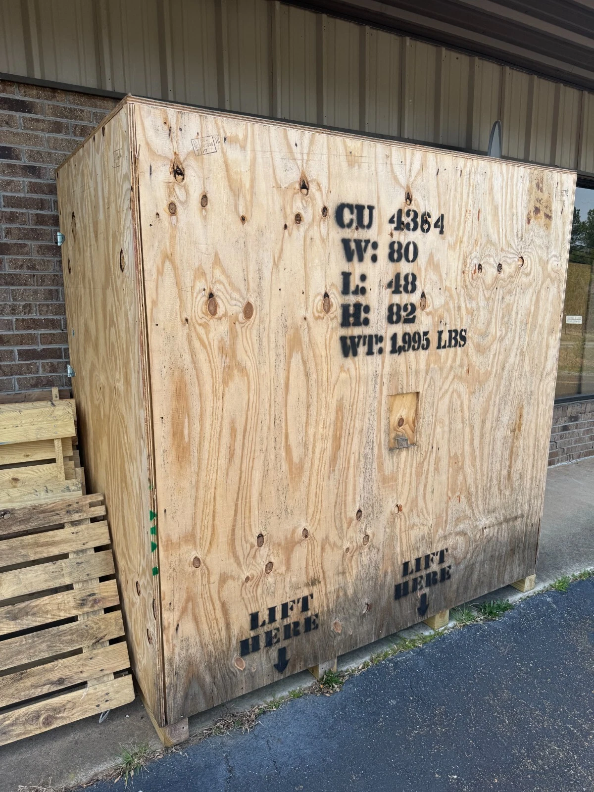 Heavy Duty Wood Shipping Crate – 80″ x 48″ x 82″ for Sale