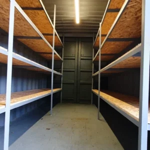 20 x 8Ft 9ft 6 high cube Container, With Anti Condensation, Lighting & Shelving. for Sale